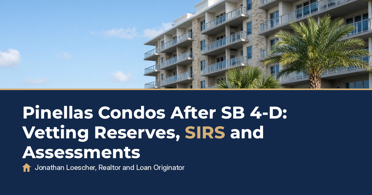 Pinellas Condos After SB 4-D: Vetting Reserves, SIRS and Assessments, Tampa Bay real estate news