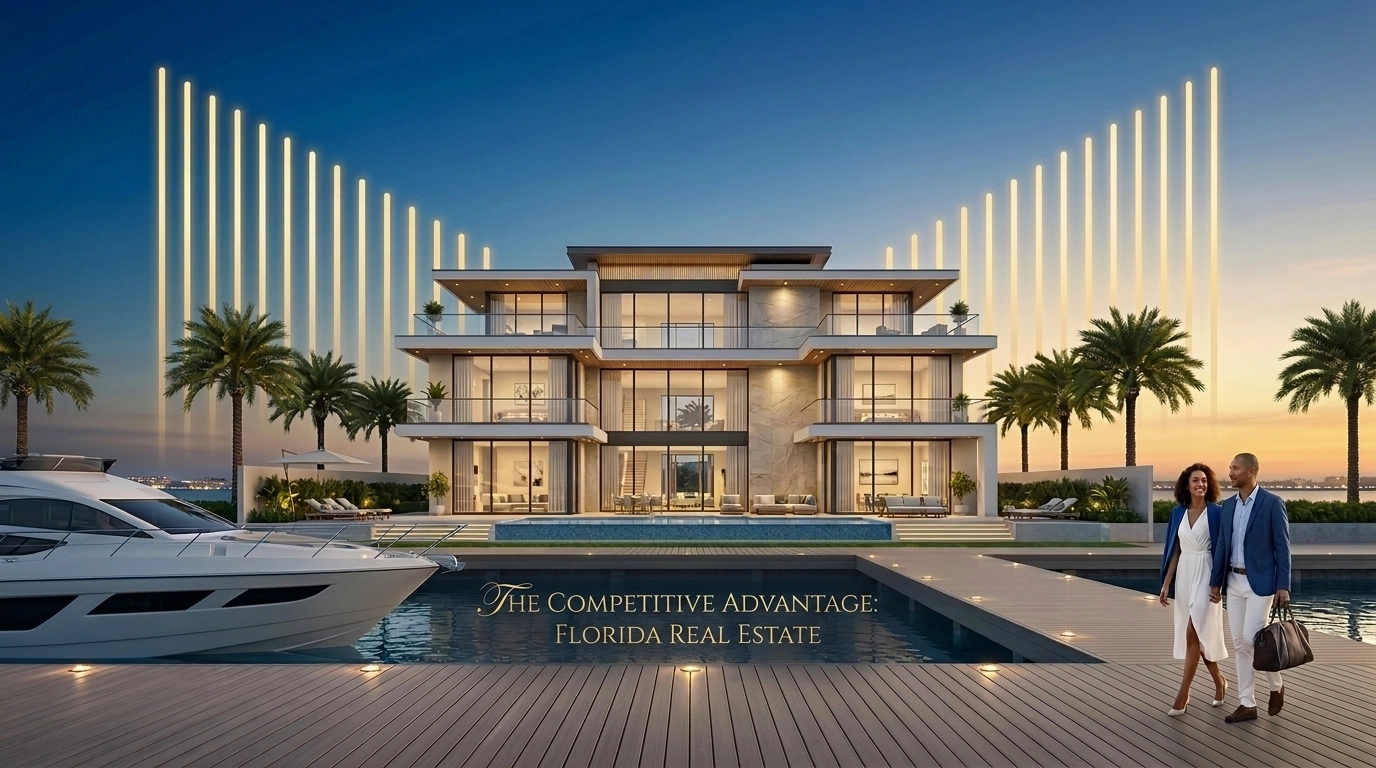Modern coastal Florida home highlighting the return of private insurance competition and real estate growth.