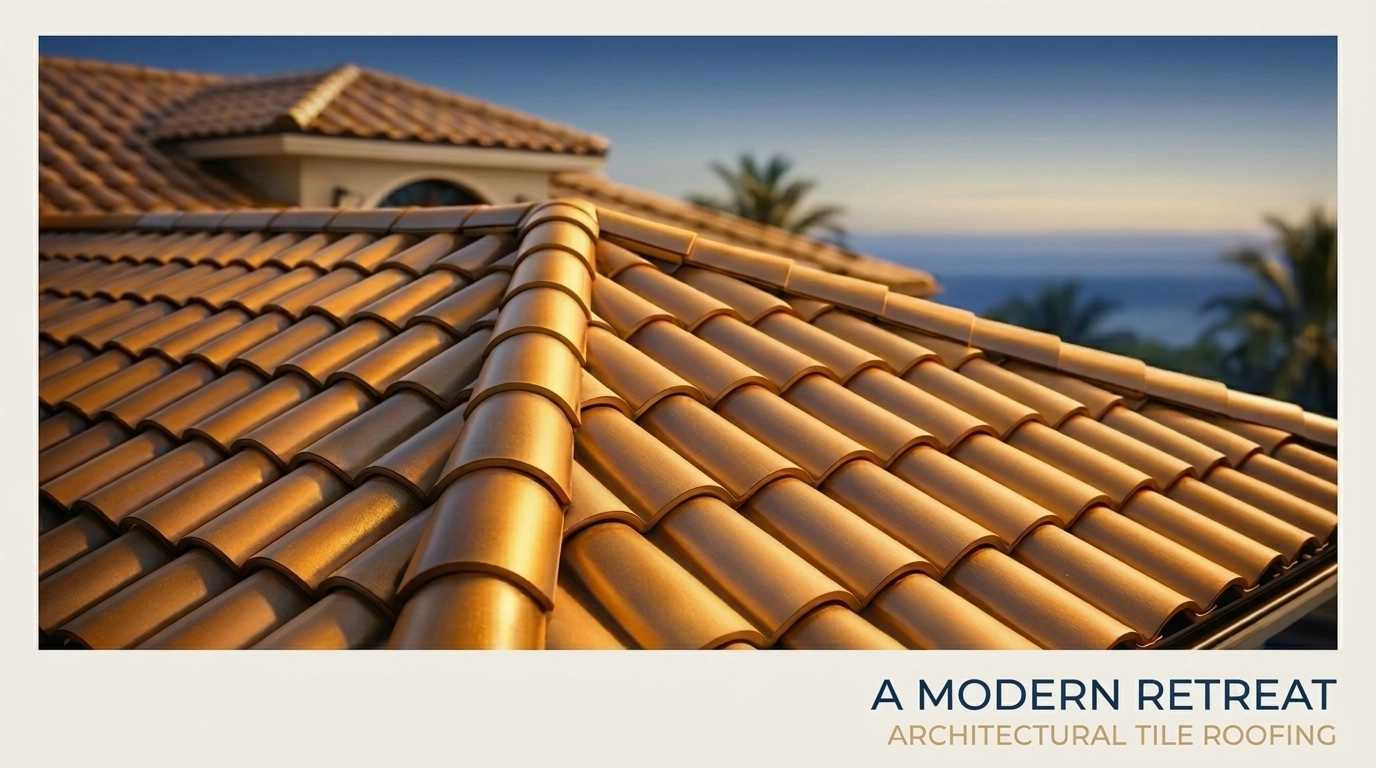 Close-up of a durable barrel-tile roof showing structural integrity for Florida hurricane season.
