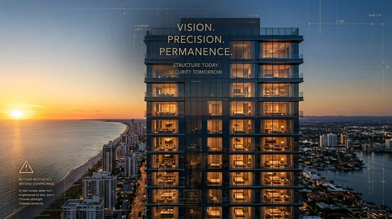 Modern coastal high-rise building at dusk illustrating aging condo infrastructure and special assessments.