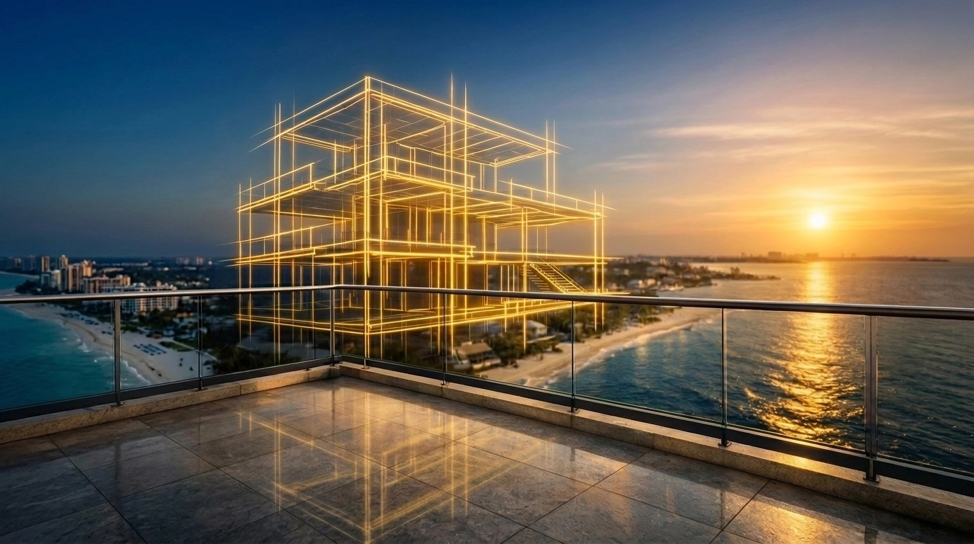 Modern condo balcony overlooking the Pinellas coastline representing structural repair financing for owners.
