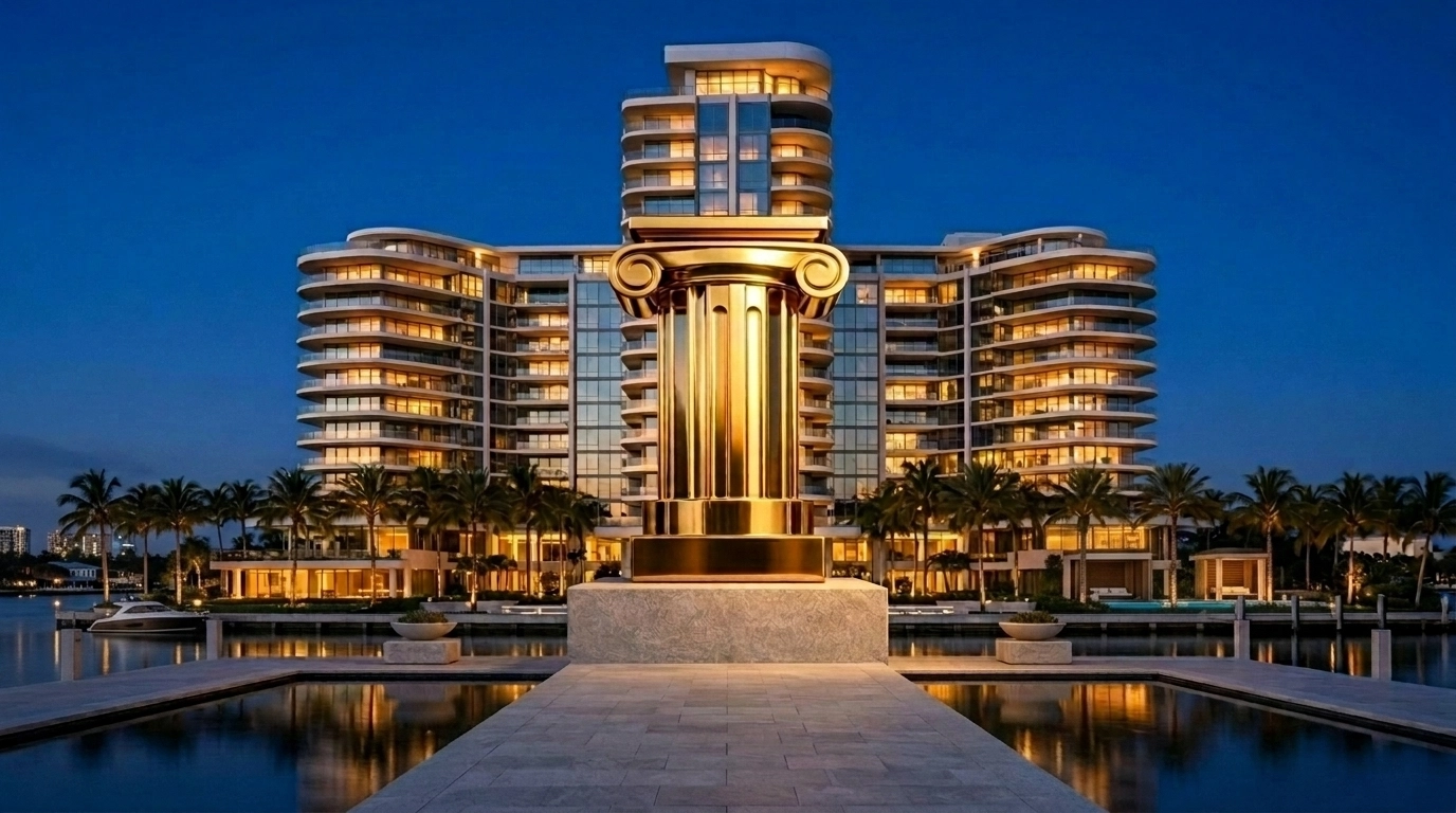 Modern Florida high-rise condo at twilight representing structural integrity and reserve funding relief.