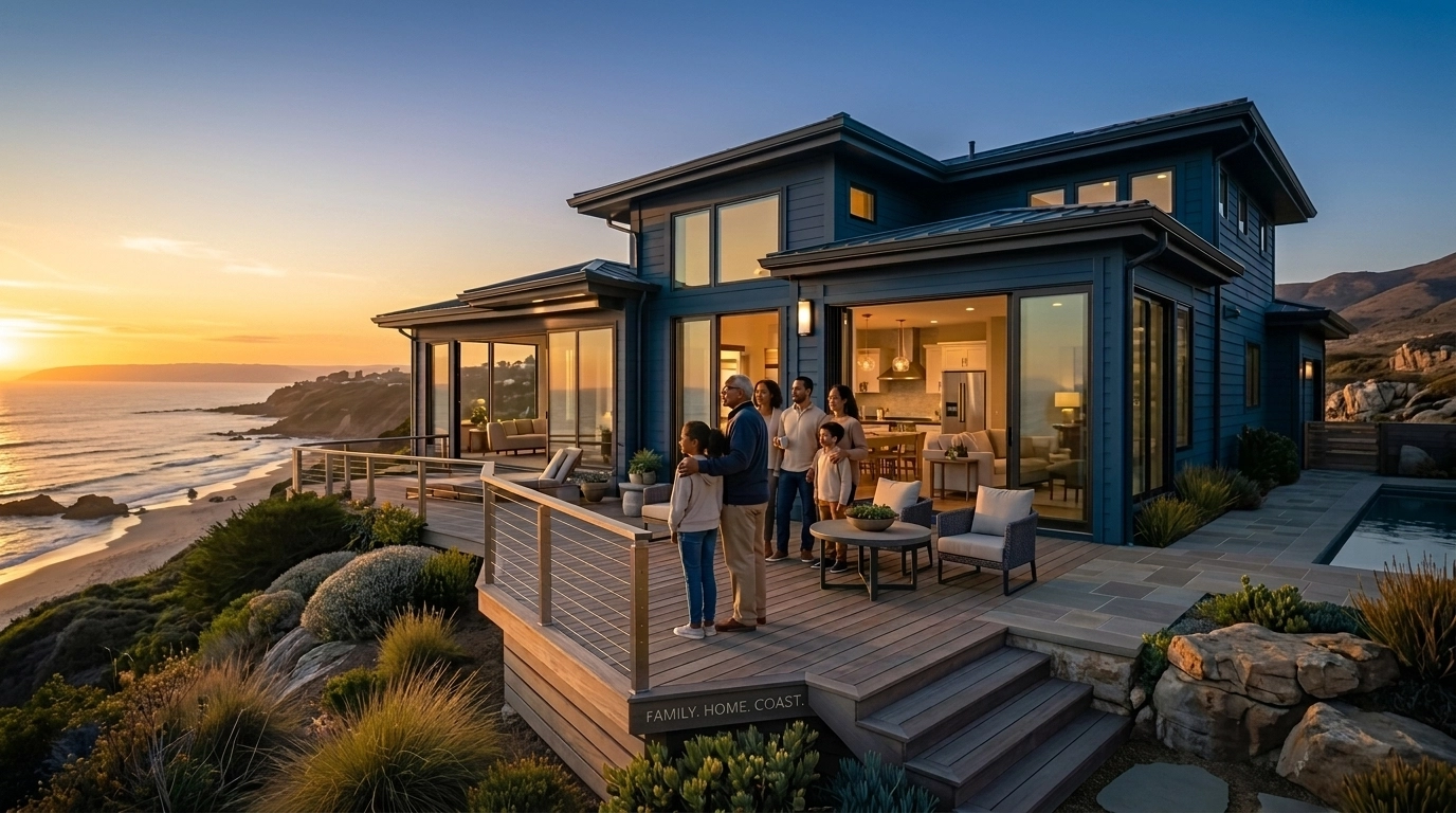 A multi-generational family enjoying a resilient coastal home built for generational wealth.