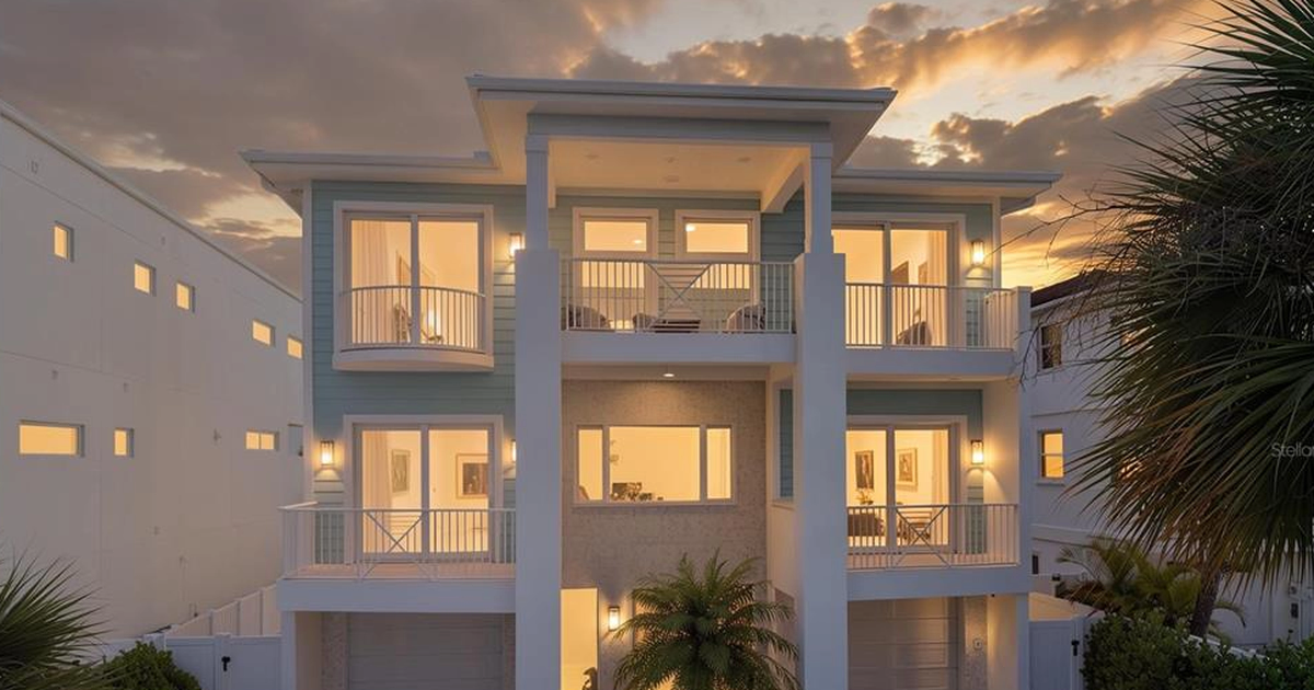 Indian Rocks Beach homes for sale, elevated barrier-island home on Gulf Boulevard